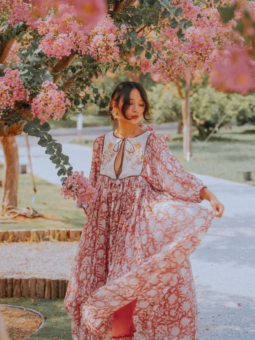 Daughters of India | Diya Midi Dress | Size L | Limited Edition, Sold Out Online